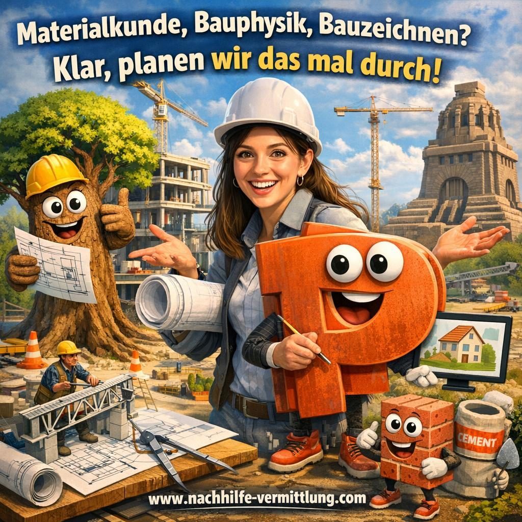 Nachhilfe Baustoffkunde, Bauphysik, Bauingenieurwesen, Baukonstruktion, Materialkunde, Bauzeichnen Leipzig